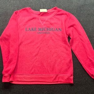 Lake Michigan Unsalted Women's Red Crew Neck Sweater
